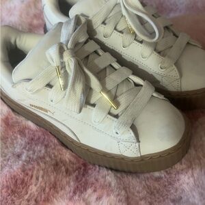 Puma X Fenty Women's Cream and Tan Sneakers